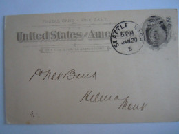 USA Jan 1896 Scott UX12 Postal Card Seattle To Helena Mont Entier Ganzsache - ...-1900