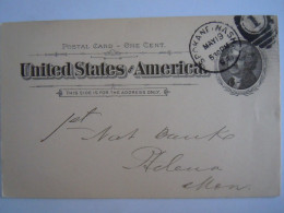 USA May 1894 Scott UX12 Postal Card Spokane Falls, Wash To Helena, Mont Entier Ganzsache - ...-1900