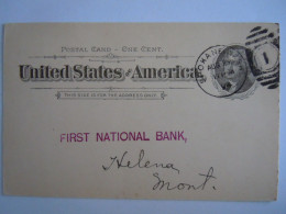 USA Aug 1894 Scott UX12 Postal Card Spokane Falls, Wash To Helena, Mont Entier Ganzsache - ...-1900