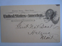 USA Sep 1894 Scott UX12 Postal Card Spokane Falls, Wash To Helena, Mont Entier Ganzsache - ...-1900