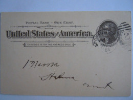 USA May 1895 Scott UX12 Postal Card Spokane Falls, Wash To Helena, Mont Entier Ganzsache - ...-1900