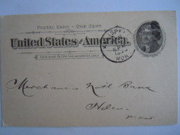 USA Jan 1896 Scott UX12 Postal Card Kalispell, Montana To Helena, Mont Entier Ganzsache - ...-1900