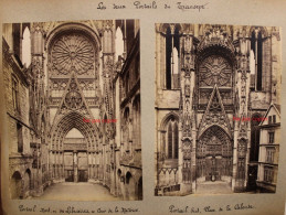 4 Photo 1890's Cathédrale Notre Dame Rouen Tirage Print Vintage Albumen Albuminé - Orte