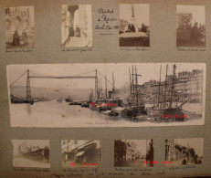 14 Photo 1880's Rouen Panorama Rue St Romain Thiers Pont Transbordeur Quai De La Bourse Tirage Print Vintage - Orte