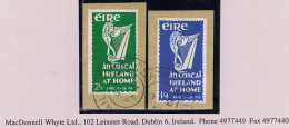 Ireland 1953 An Tostal Set Of Two Fine Used Cds, On Small Pieces - Gebruikt