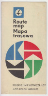 Poland Polish Airlines Carrier LOT 1970s Route Map Brochure, Domestic Routes (4716) - Publicités