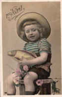 CPA 1 Euro- 1er Avril -(7) -Poisson- Enfant - 1er Avril - Poisson D'avril