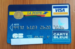 ANCIENNE CARTE A PUCE BANCAIRE SOLAIC LA POSTE FIN ANNEES 90 !!! - Tarjeta Bancaria Desechable