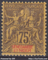TIMBRE SENEGAMBIE ET NIGER TYPE GROUPE 75c N° 12 NEUF * GOMME AVEC CHARNIERE - Unused Stamps