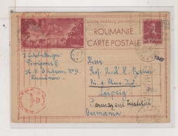 ROMANIA  1943 TEMESVAR  Nice 2 X Censored Postal Stationery To Germany - Covers & Documents
