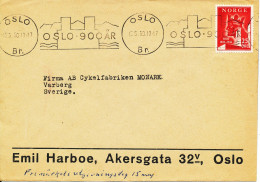 Norway Cover Sent To Denmark 15-5-1950 Oslo 900 Ar (Emil Harboe Akersgata 32 V. Oslo) Cover Damaged On The Backside By O - Storia Postale