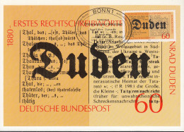 BRD 1039 MK, Maximumkarte, 100 Jahre Duden, 1980 - Sonstige & Ohne Zuordnung