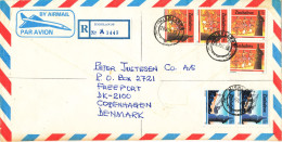 Zimbabwe Registered Air Mail Cover Sent To Denmark 26-7-1989 Topic Stamps - Zimbabwe (1980-...)