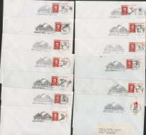 POSTES AUX ARMEES JEUX OLYMPIQUES D'ALBERVILLE 13 Oblitérations Différentes Avec Timbre Concordant Voir Suite - Hiver 1992: Albertville