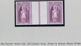 Ireland 1961 St. Patrick 8d Gutter Pair, Fresh Mint Unmounted, Folded - Nuovi