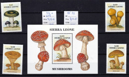 Sierra Leone 1 Feuillet Et 4 Timbres Champignon Neufs Impeccables** , Pilze,  Setas, Mushroom - Mushrooms