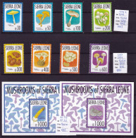 Sierra Leone 2 Feuillets Et 8 Timbres Champignon Neufs Impeccables** , Pilze,  Setas, Mushroom - Mushrooms