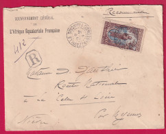 CONGO FRANAIS BRAZAVILLE RECOMMANDE  POUR LA CELLE SUR LOIRE MYENEES NIEVRE 1914  LETTRE - Storia Postale