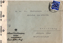 71760 - Alliierte Besetzung - 1947 - 75Pfg Ziffer EF A Bf ESSEN -> Belgien, M Brit Zensur - Cartas & Documentos