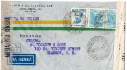 71766 - Brasilien - 1944 - 5.000Reis MiF A LpBf ... -> Grossbritannien, M Brasil & Brit Zensuren - Storia Postale