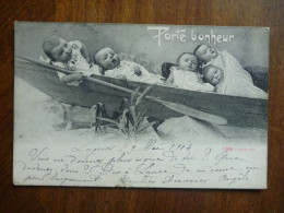 CPA Inédite 1904 - PORTE BONHEUR ENFANTS BEBES DANS UNE BARQUE écrite De Signes Cachet De Draguignan - Signes