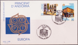 Andorre Espagnol - Andorra FDC1 1990 Y&T N°204 à 205 - Michel N°214 à 215 - EUROPA - Lettres & Documents