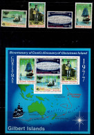 GILBERT& ELLICE ISLANDS 1977 BICENTENARY OF COOK`S DISCOVERY OF CHRISTMAS ISLAND MI No 295-8 +BLOCK 4 MNH VF!! - Gilbert & Ellice Islands (...-1979)