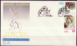 Andorre Espagnol - Andorra FDC1 1993 Y&T N°222 à 223 - Michel N°232 à 233 - EUROPA - Storia Postale