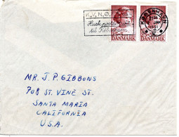 71778 - Dänemark - 1951 - 2@25o WoFa A Bf KOBENHAVN - ... -> Santa Maria, CA (USA) - Lettres & Documents