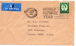 71781 - Grossbritannien - 1960 - 1'3 Wilding EF A LpBf HOUNSLOW - WORLD REFUGEE YEAR -> Yakima, WA (USA) - Refugees