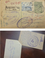P) 1957 PAKISTAN, TEXTILE MILL, 6 ANNAS, INDEPENDENCE, OVAL CANCELLATION, REGISTERED, POSTAL STATIONERY, CIRCULATED, XF - Pakistan