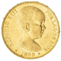 Espagne-Alphonse XIII 20 Pesetas Or 1890 Madrid - Collezioni