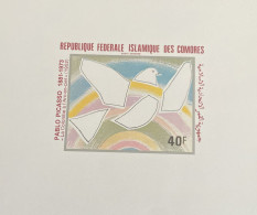 P) 1981 COMORES, PROOF BIRTH CENTENARY OF PABLO PICASSO, DOVE AND RAINBOW, AIRMAIL, MNH XF - Comores (1975-...)