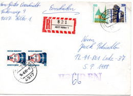 71825 - Bund - 1989 - 350Pfg SWK MiF A R-Bf HILTER -> LODZ (Polen) - Storia Postale