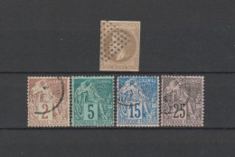 5 TIMBRES COLONIES OBLITERES DE 1871 & 1881    Cote : 98 € - Eagle And Crown