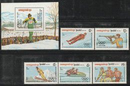 KAMPUCHEA - N°407/11+BLOC N°39 ** (1983) J.O D'hiver à Sarajevo - Kampuchea