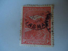 TASMANIA USED STAMPS   WITH POSTMARK  1908  MOUNTAIN - Gebruikt
