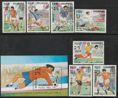 KAMPUCHEA - N°522/8+BLOC N°49 ** (1985) Football : Mexico'86 - Kampuchea