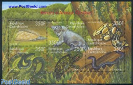 Central Africa 2001 Reptiles 6v M/s, Mint NH, Nature - Reptiles - Snakes - Turtles - Centrafricaine (République)