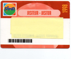 CARTE ENTREE SALON  BADGE - SIM 1998 Card Karte  (W 04) - Exhibition Cards