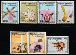 KAMPUCHEA - N°837/43 ** (1988) Orchidées - Kampuchea