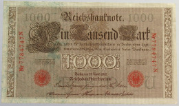 KAISERREICH DEUTSCHE REICHSBANK 1000 MARK 1910  #alb016 0609 - 1.000 Mark