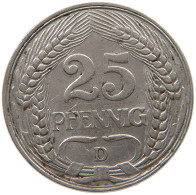 KAISERREICH 25 PFENNIG 1912 D  #s079 0523 - 25 Pfennig