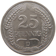 KAISERREICH 25 PFENNIG 1912 D  #a086 0915 - 25 Pfennig