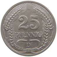 KAISERREICH 25 PFENNIG 1912 D  #a086 0909 - 25 Pfennig