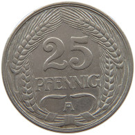 KAISERREICH 25 PFENNIG 1911 A  #a086 0901 - 25 Pfennig