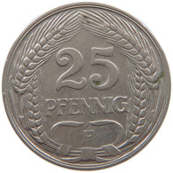 KAISERREICH 25 PFENNIG 1910 F  #a086 0929 - 25 Pfennig