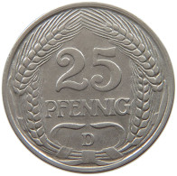 KAISERREICH 25 PFENNIG 1910 D  #a015 0795 - 25 Pfennig