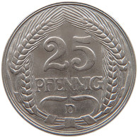 KAISERREICH 25 PFENNIG 1909 D  #a086 0981 - 25 Pfennig