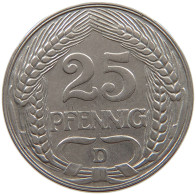 KAISERREICH 25 PFENNIG 1909 D  #a086 0959 - 25 Pfennig